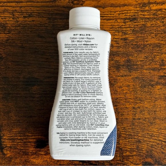 Rit Denim Blue All Purpose Liquid Dye 8oz. - Picture 7 of 7